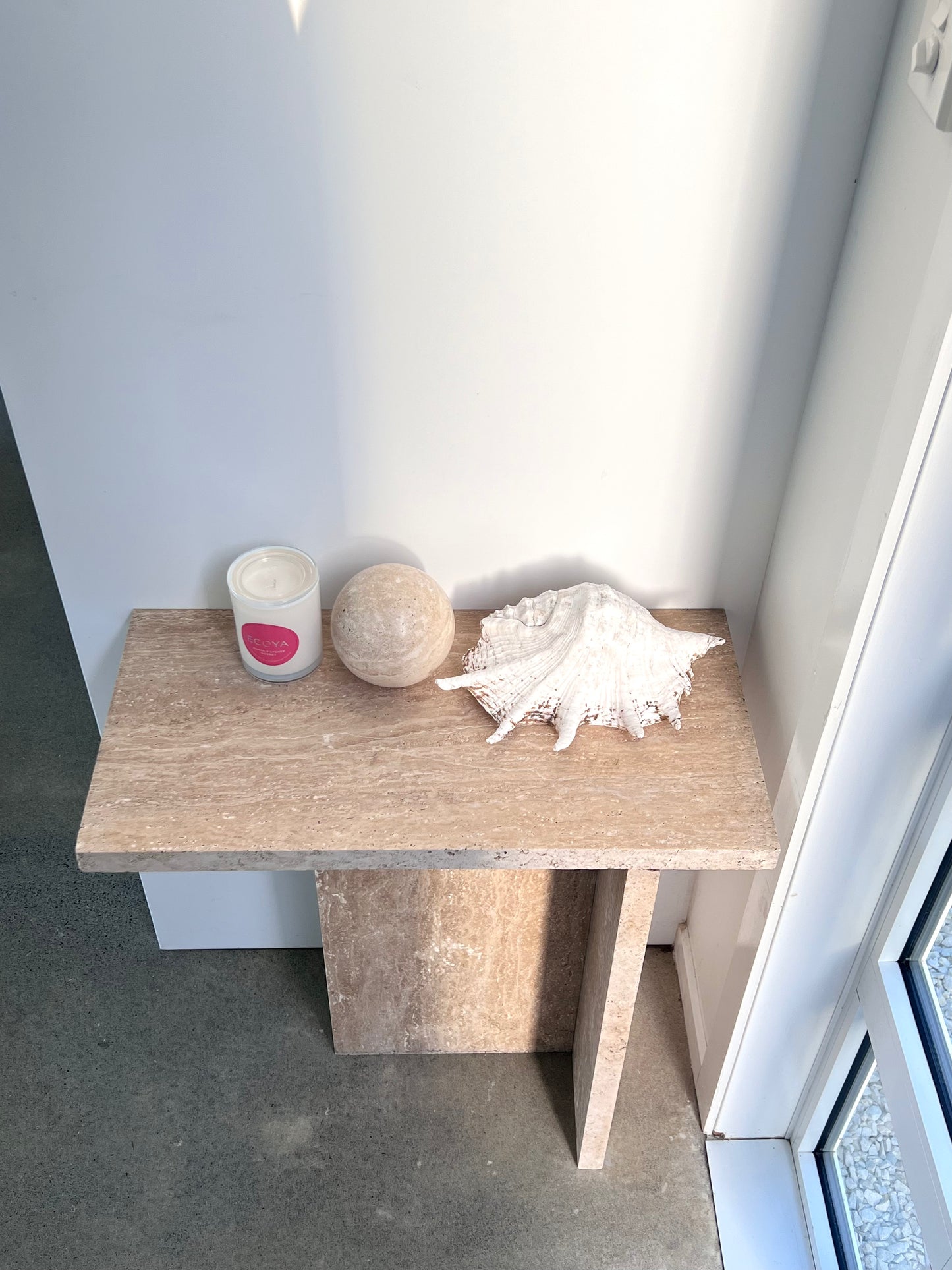 Entrata Travertine Table – Dune Studio